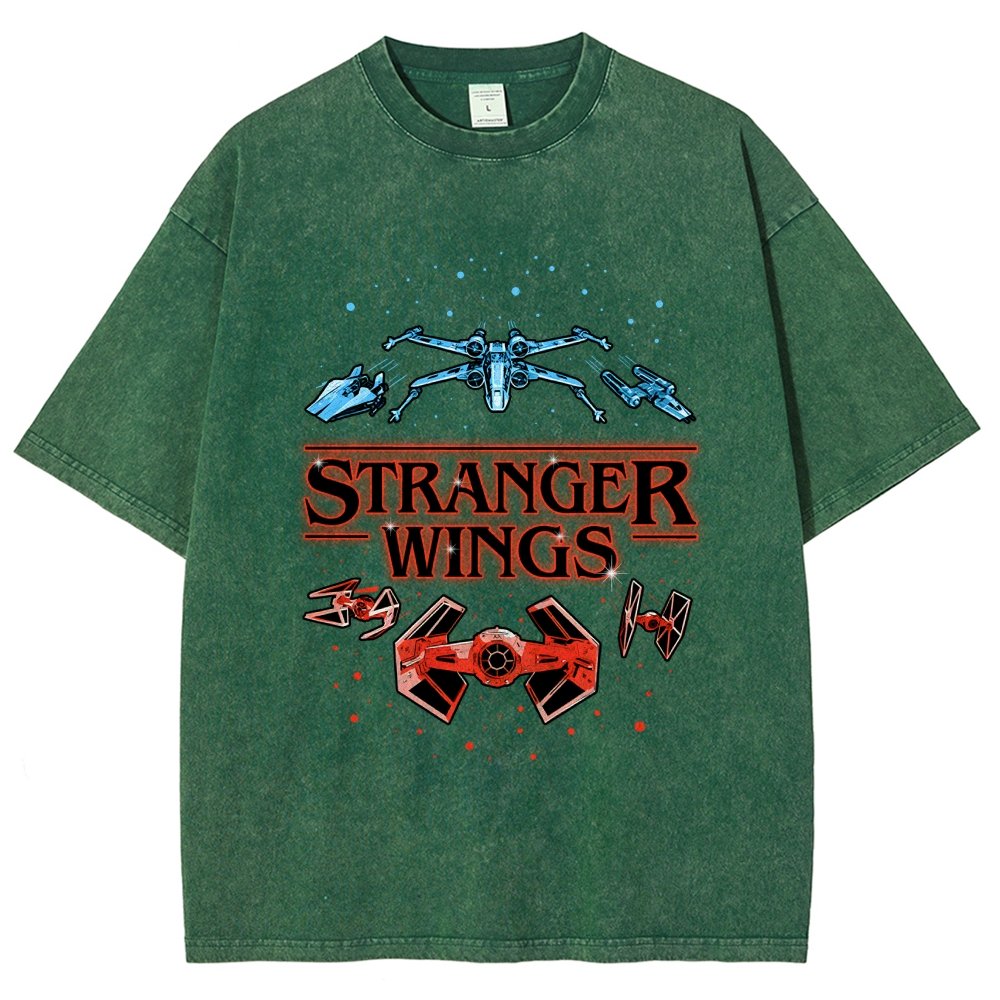 Stranger Wings Vintage Distressed T-shirt