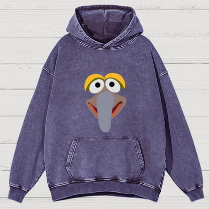 Retro Pop Culture Puppet Face3 Vintage Distressed Hoodie