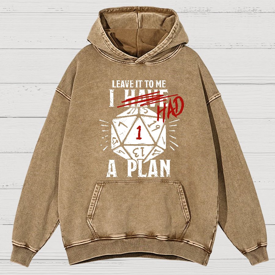 I Had A Plan Nerdy Vintage Distressed Hoodie