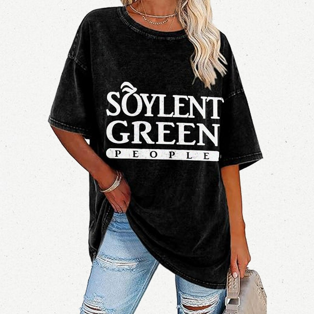Mystery Green People Vintage Distressed T-shirt