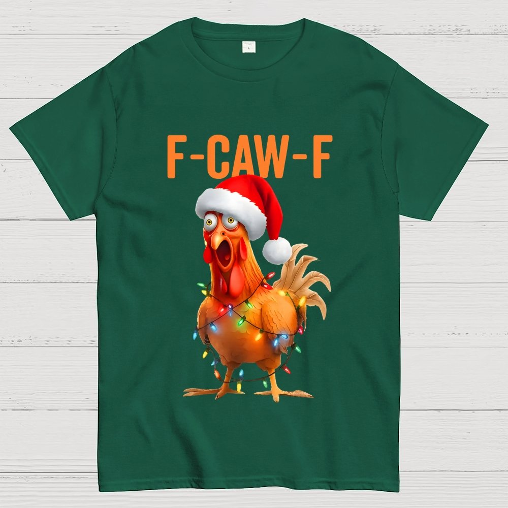 Christmas F-CAW-F Funny Chicken Geek T-Shirt