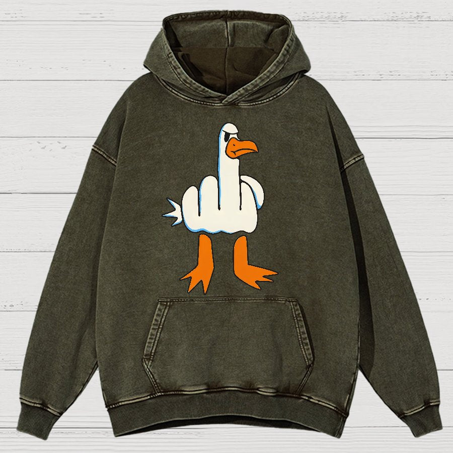 Rude Seagull Design Funny Vintage Distressed Hoodie