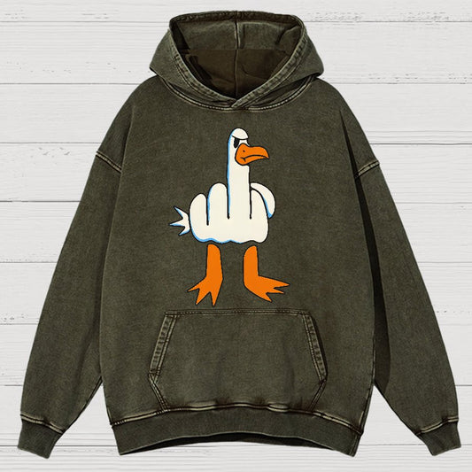 Rude Seagull Design Funny Vintage Distressed Hoodie