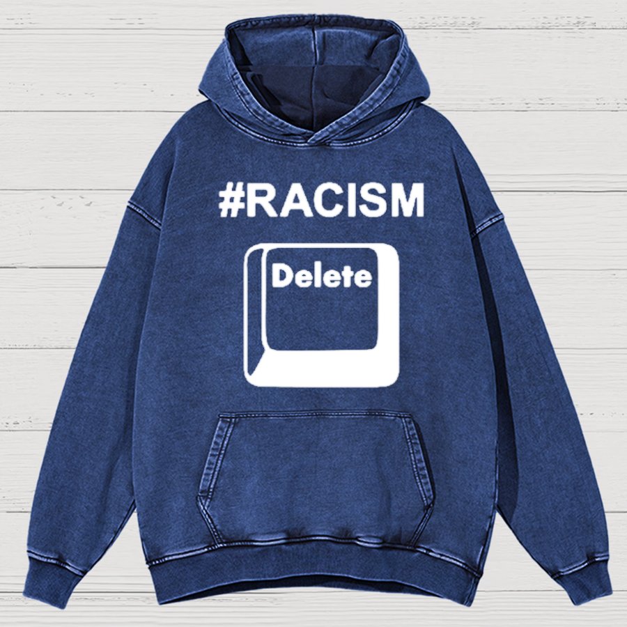Delete Racism Now Vintage Distressed Hoodie