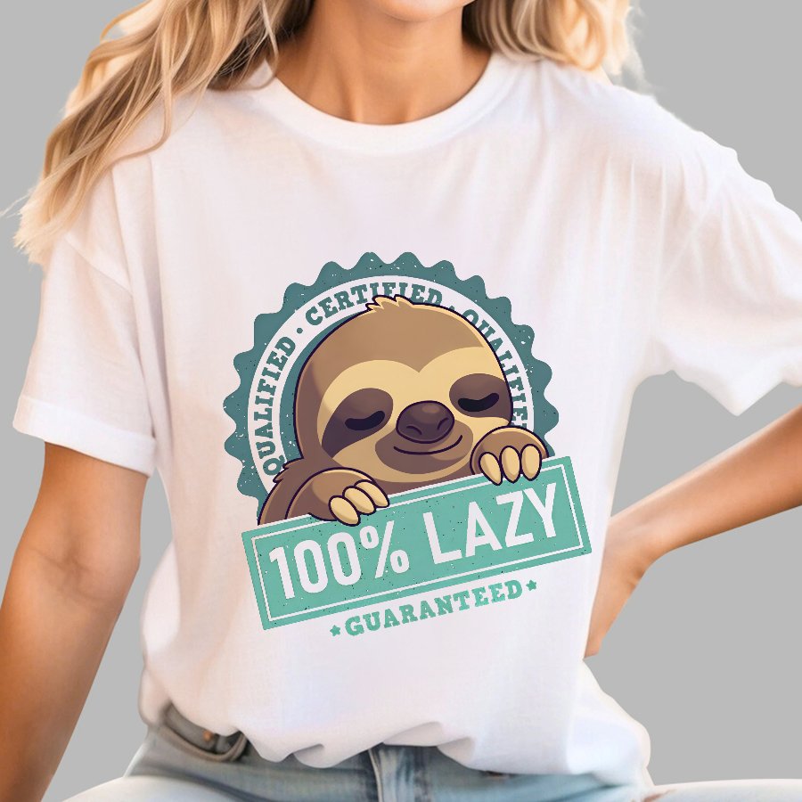 100% Lazy Sloth Geek T-Shirt
