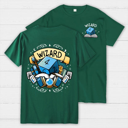 Wizard Dice Front And Back Printing Geek T-Shirt