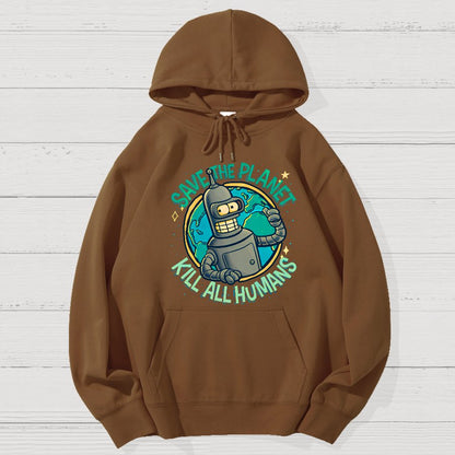 Save The Planet Kill All Humans Geek Cotton Hoodie