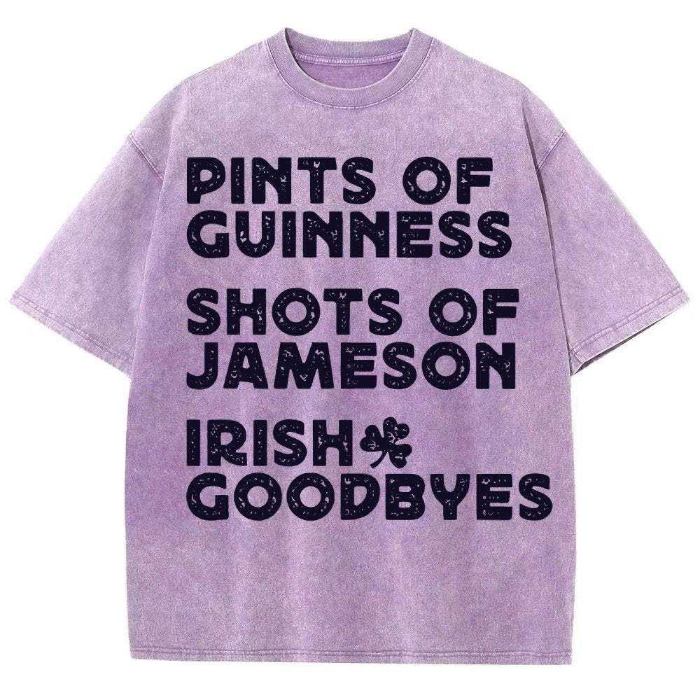 Pints Shots Goodbyes-St. Patrick's Day Vintage Distressed T-shirt