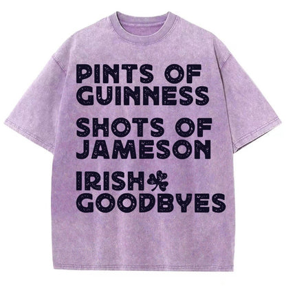 Pints Shots Goodbyes-St. Patrick's Day Vintage Distressed T-shirt