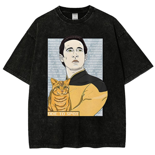 Date Ode To Spot Cat Vintage Distressed T-shirt