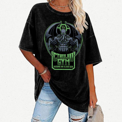 Cthulhu Gym Vintage Distressed T-shirt