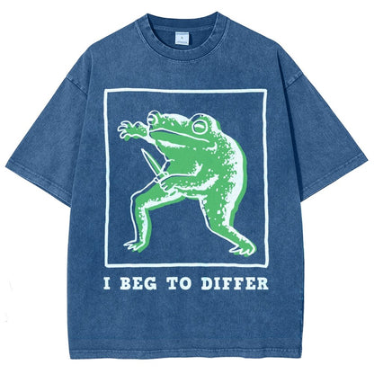 I Beg To Differ Frog Vintage Distressed T-shirt