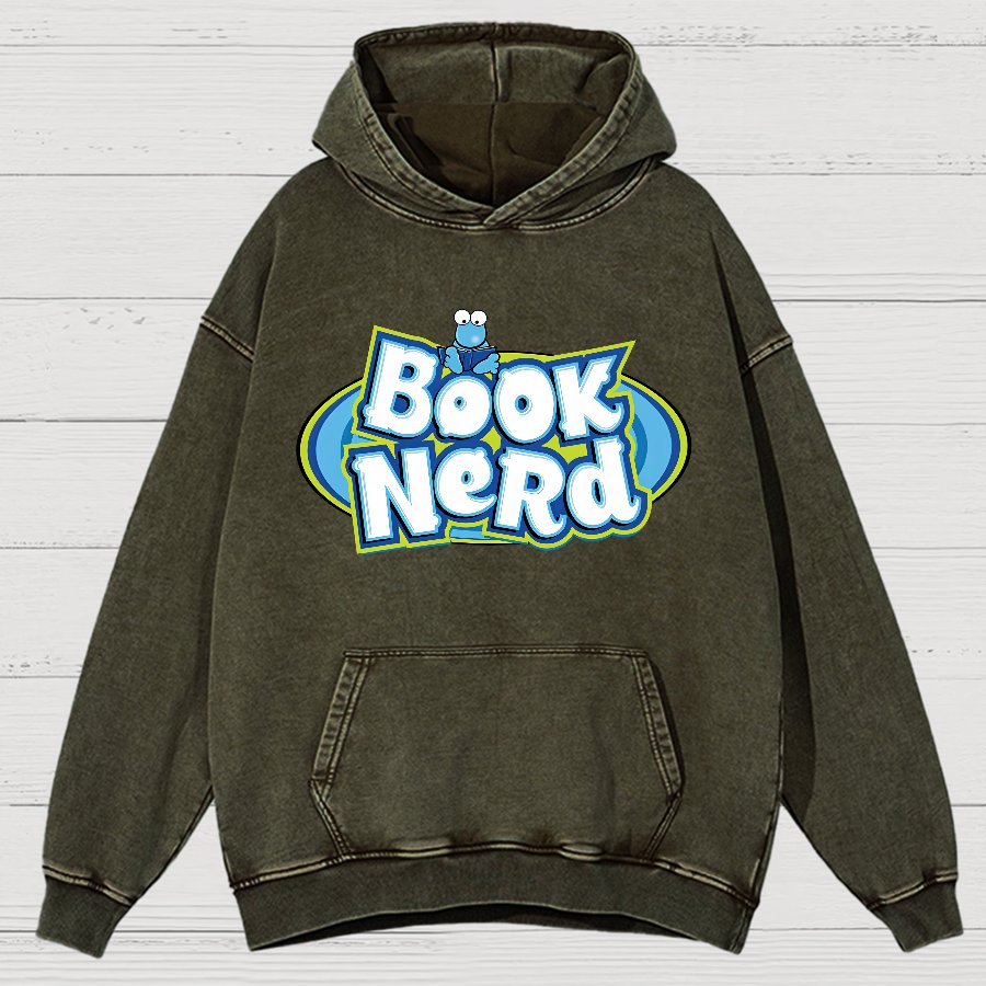 Book Nerd Vintage Distressed Hoodie