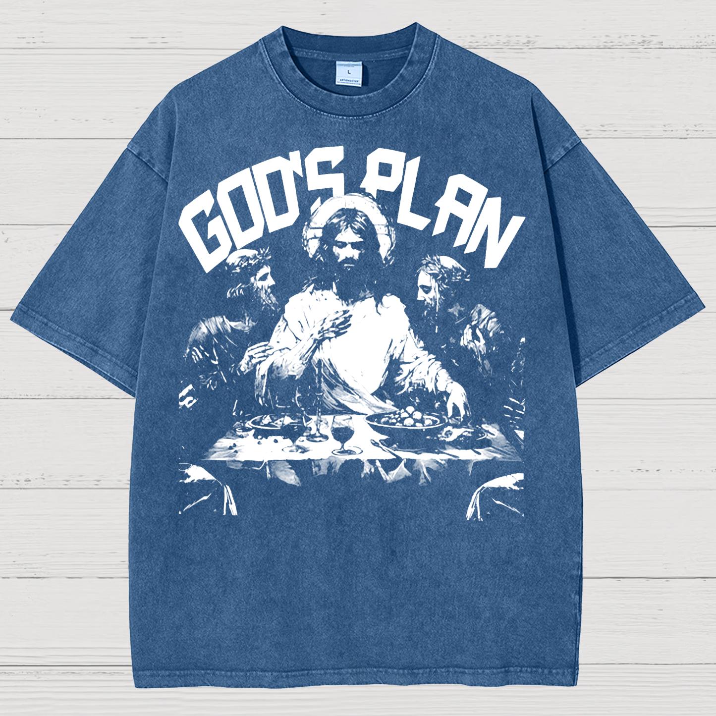 Unisex God's Plan Vintage Distressed T-shirt
