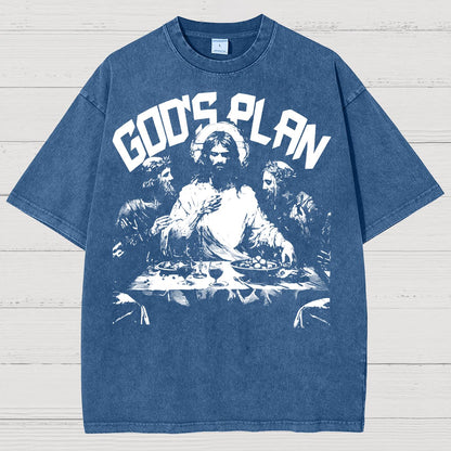 Unisex God's Plan Vintage Distressed T-shirt