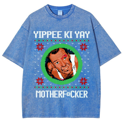 Yippee Ki Yay Motherf Cker Vintage Distressed T-shirt