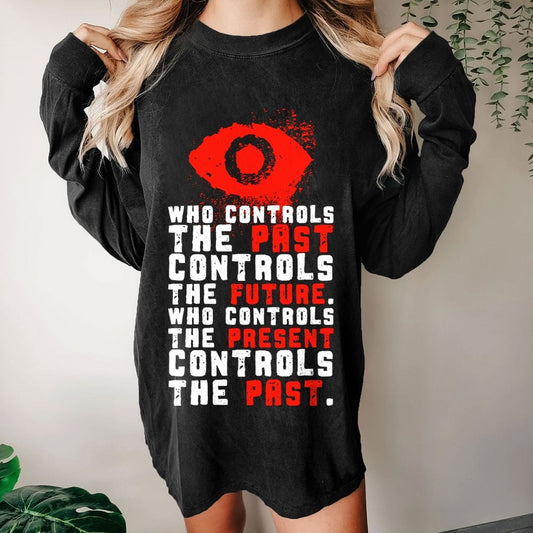 Damen Make Orwell Fiction Again Washed Long Sleeve Tee