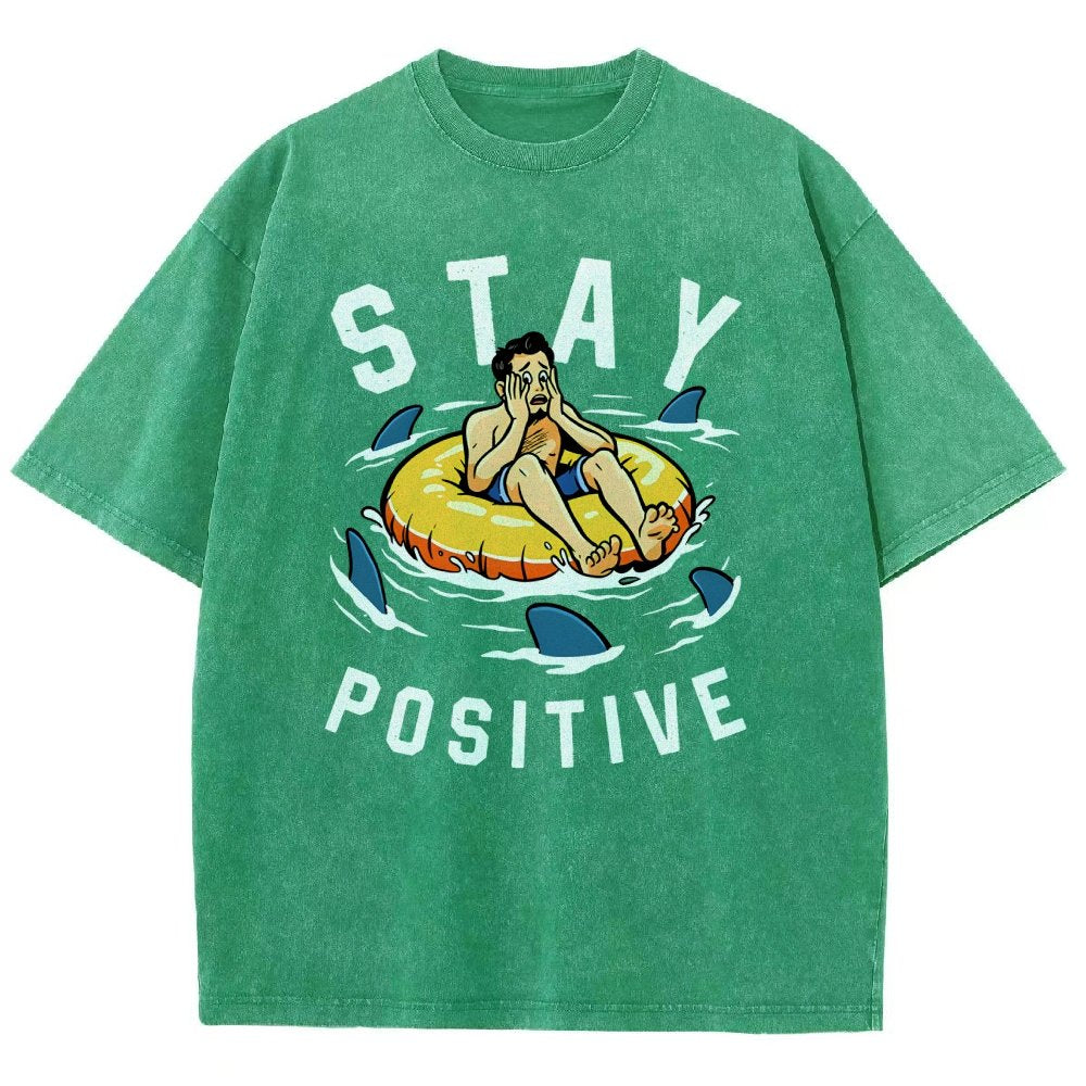 Try to Stay Positive! Vintage Distressed T-shirt