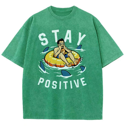 Try to Stay Positive! Vintage Distressed T-shirt
