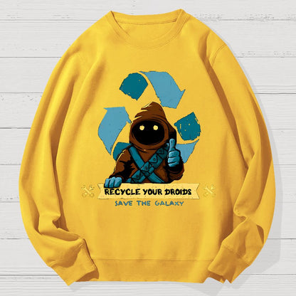 Recycle Your Droids Geek Cotton Sweatshirt