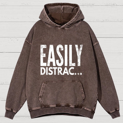 Easily Distrac  Vintage Distressed Hoodie