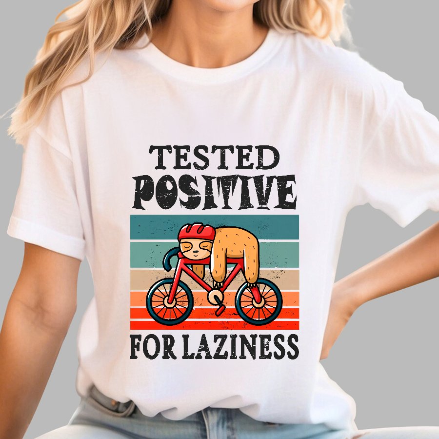 Tested Positive For Laziness Sloth On Bicycle By Sal71 Geeky T-Shirt