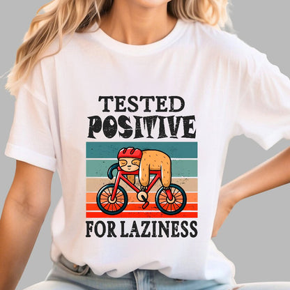 Tested Positive For Laziness Sloth On Bicycle By Sal71 Geeky T-Shirt