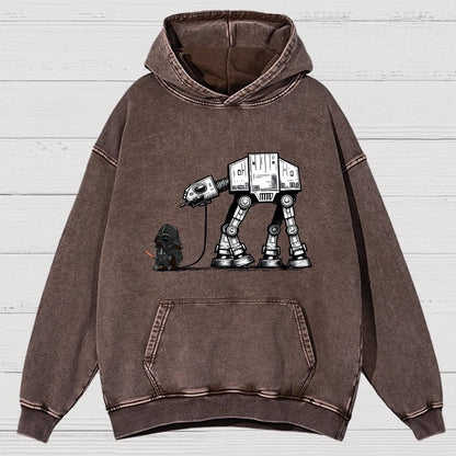 Walking The Imperial Robot Dog Vintage Distressed Hoodie