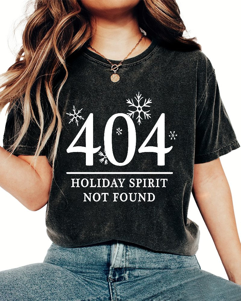 404 Holiday Spirit Not Found Vintage Distressed T-shirt