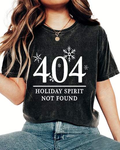 404 Holiday Spirit Not Found Vintage Distressed T-shirt