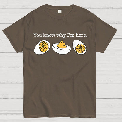 Retro Thanksgiving Dinner You Know Why I'm Here Deviled Egg Geek T-Shirt