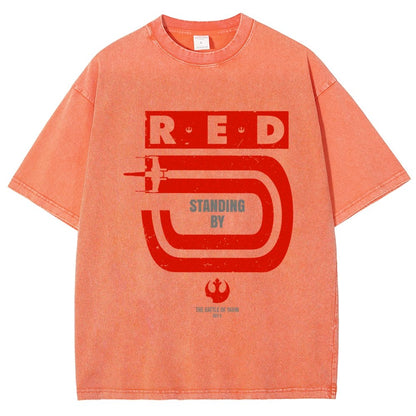 Red Star Standing By Vintage Distressed T-shirt