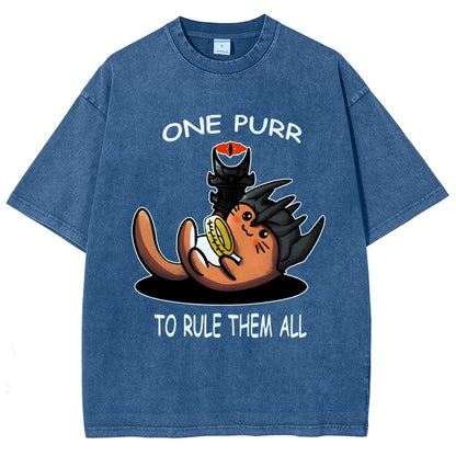 One Purr to Reign Them All Vintage Distressed T-shirt