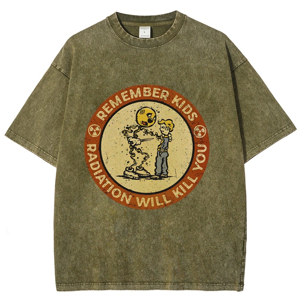 Vintage Radiation Warning Vintage Distressed T-shirt