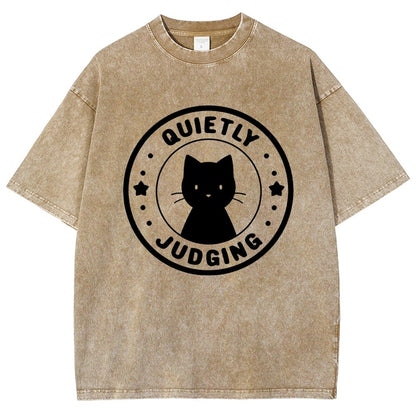 Quietly Judging Cat Vintage Distressed T-shirt