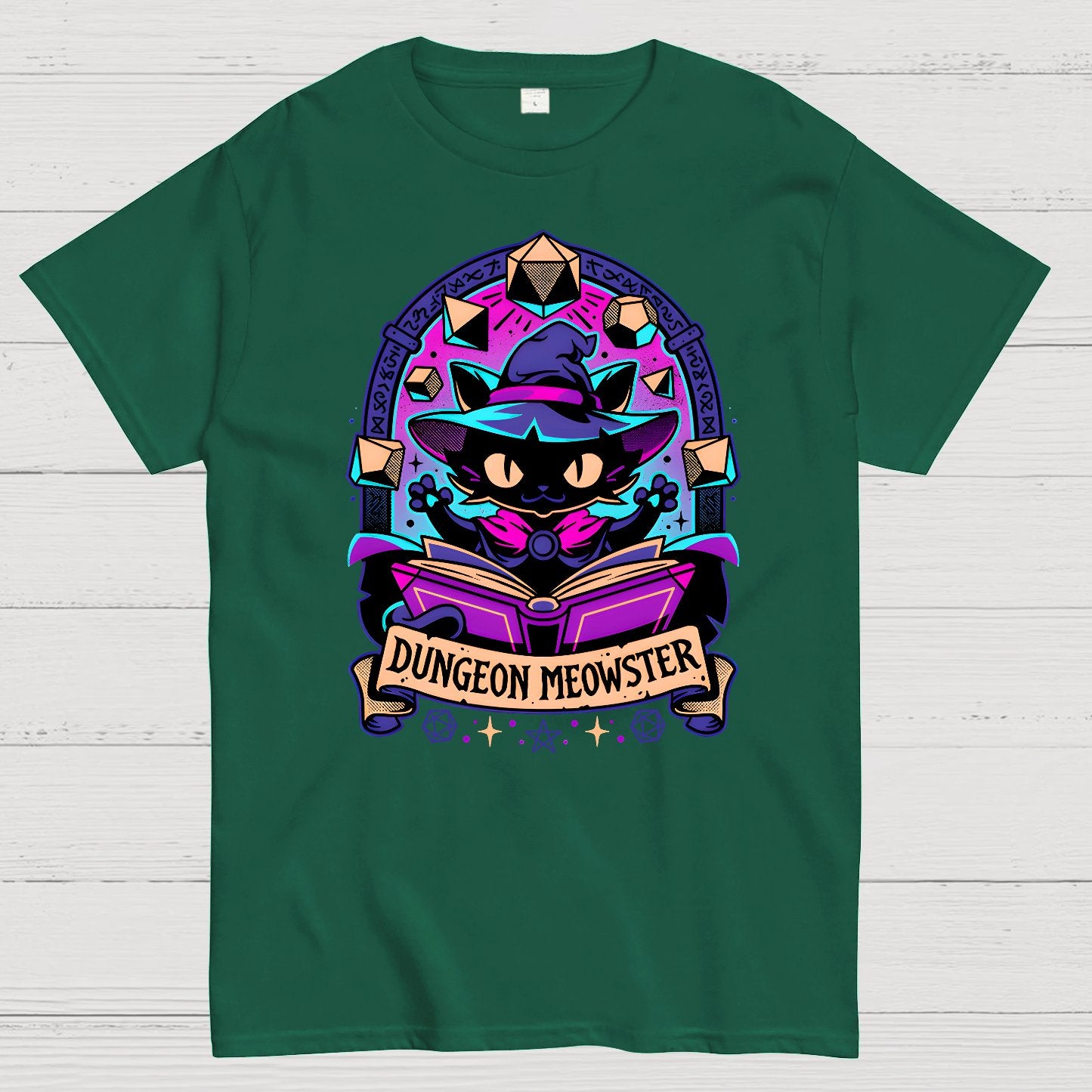 Feline Dungeon Keeper Meowster Geek T-Shirt