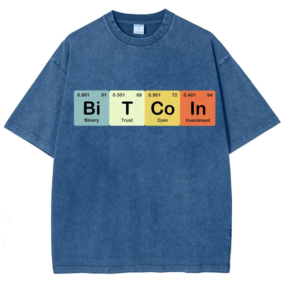 Bitcoin Periodic Table Cryptocurrency BTC Funny Vintage Vintage Distressed T-shirt
