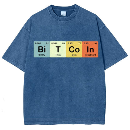 Bitcoin Periodic Table Cryptocurrency BTC Funny Vintage Vintage Distressed T-shirt