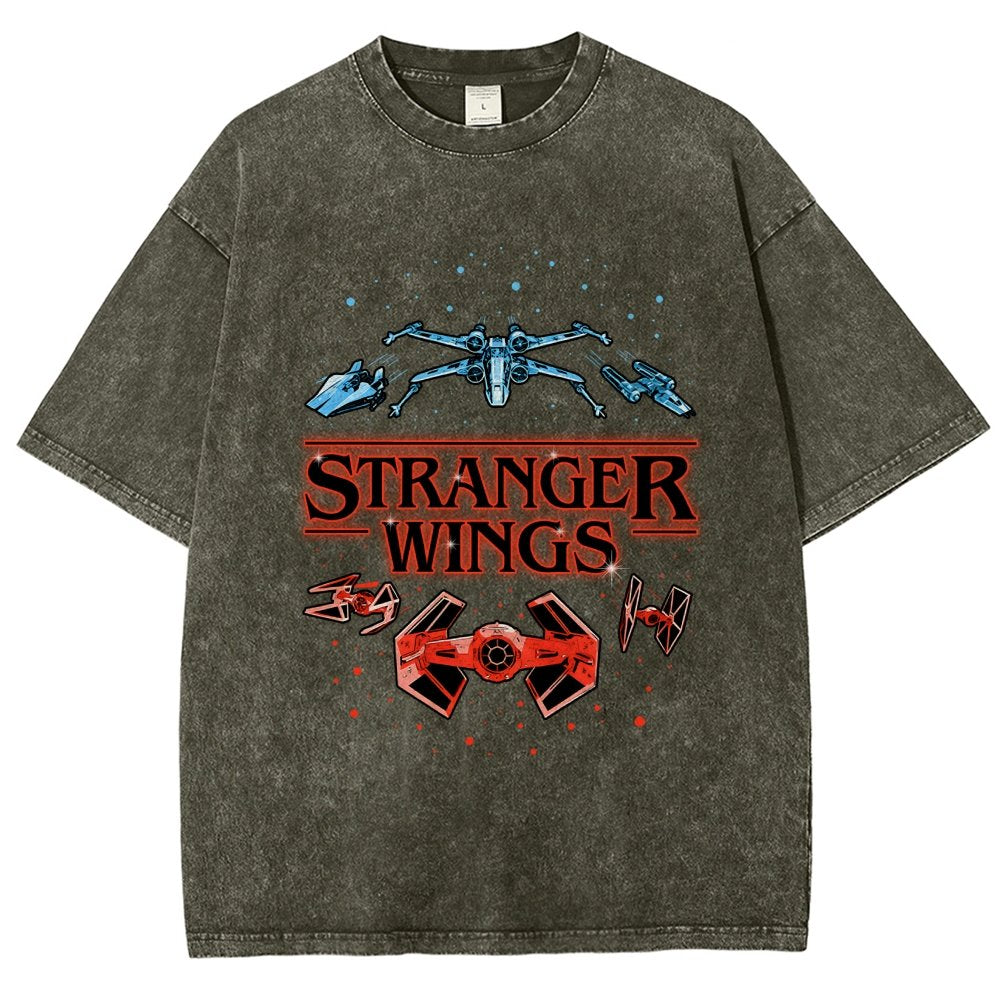 Stranger Wings Vintage Distressed T-shirt