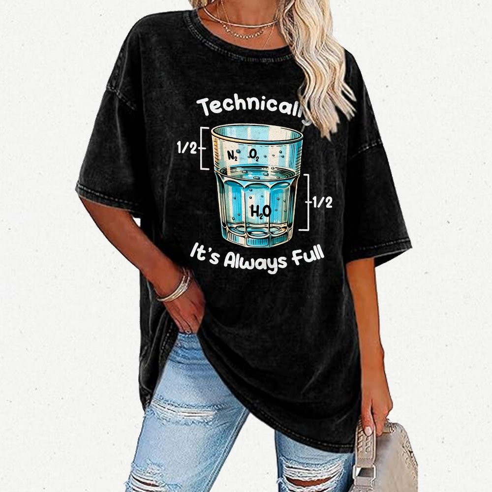 Technically The Glass Is Full Science Vintage Distressed T-shirt