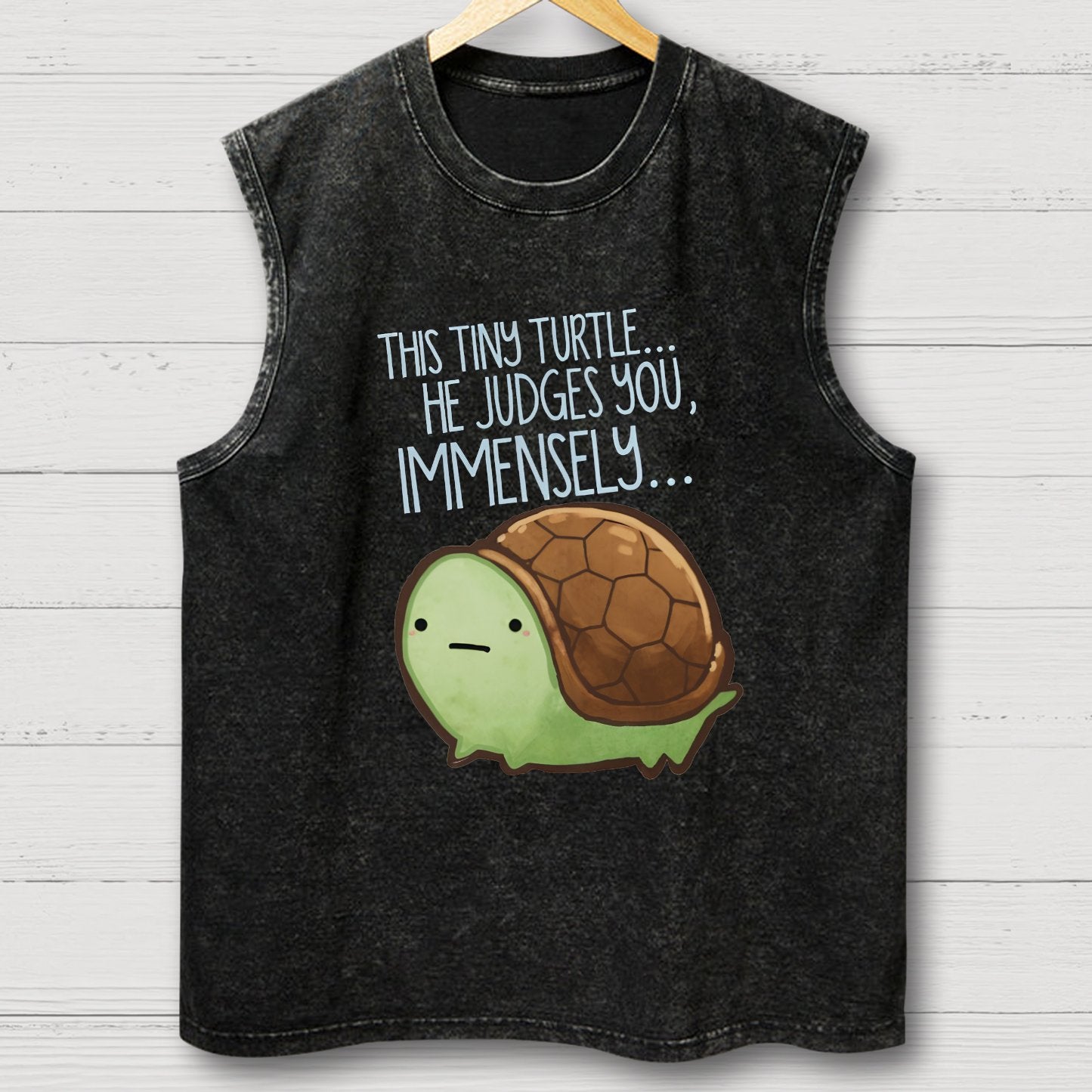 This turtle.. he judges you. Essential Distressed Washed Tank