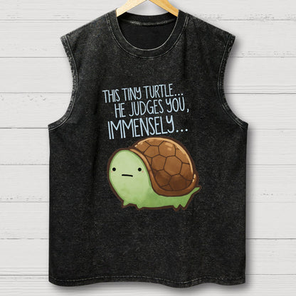This turtle.. he judges you. Essential Distressed Washed Tank