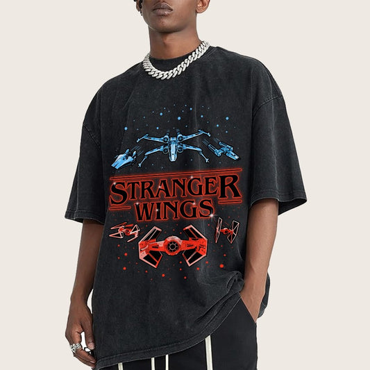 Stranger Wings Vintage Distressed T-shirt