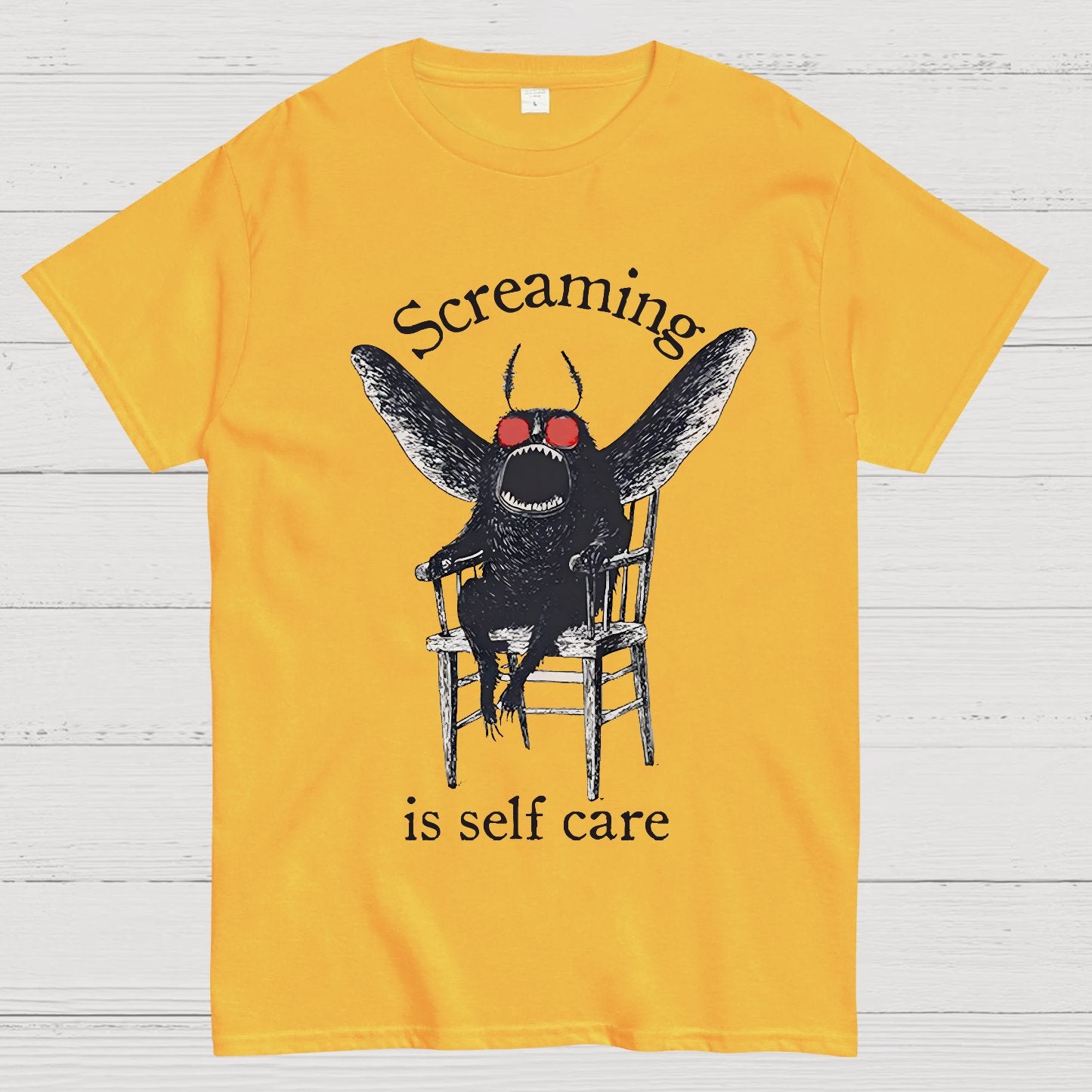 Mothman Screaming Is Self Care Geek T-Shirt