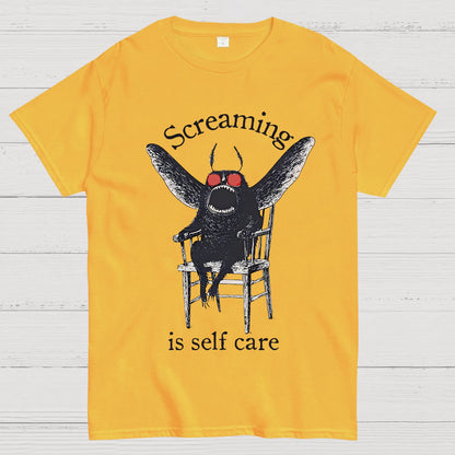 Mothman Screaming Is Self Care Geek T-Shirt