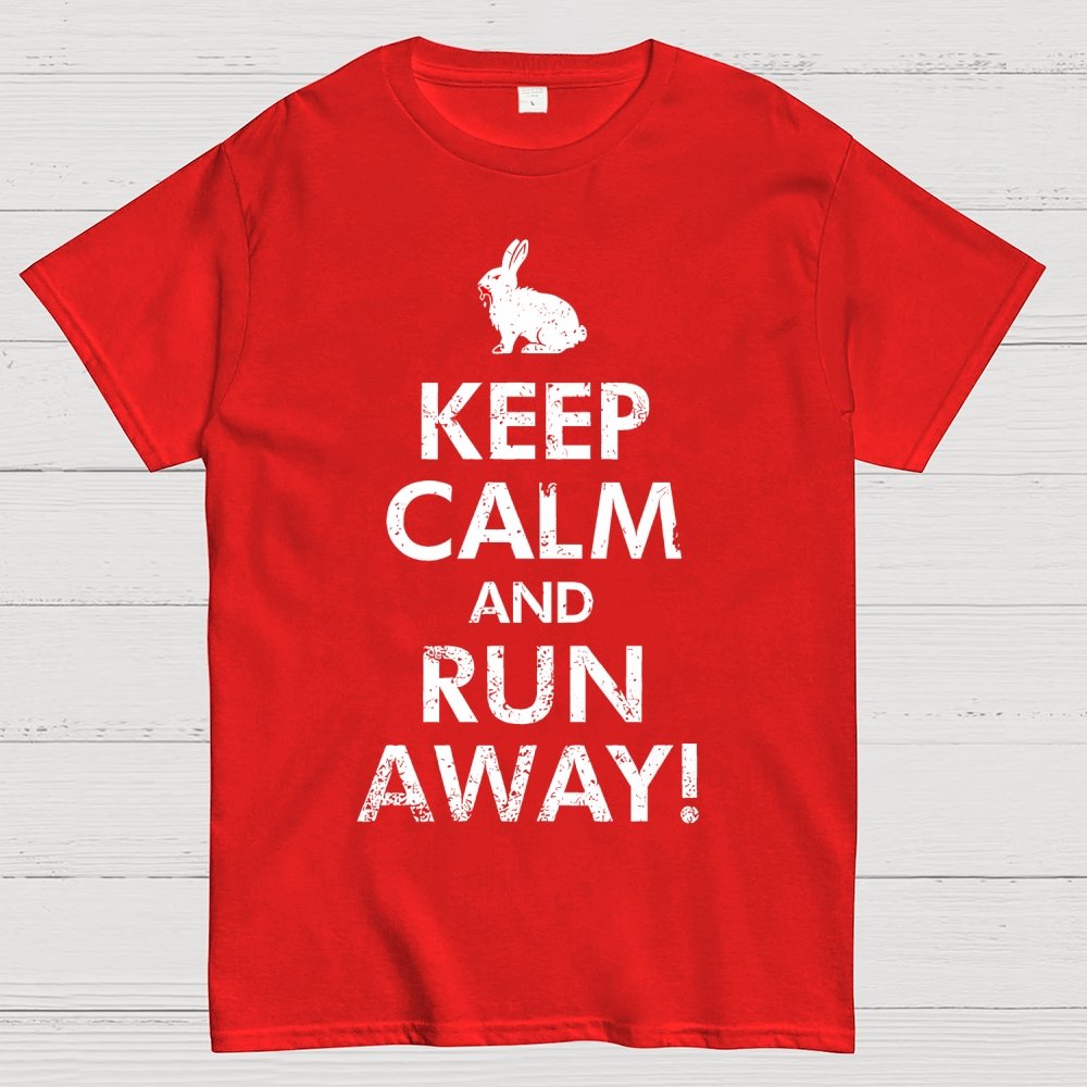 Keep Calm and Run Away! Unisex Geek T-Shirt