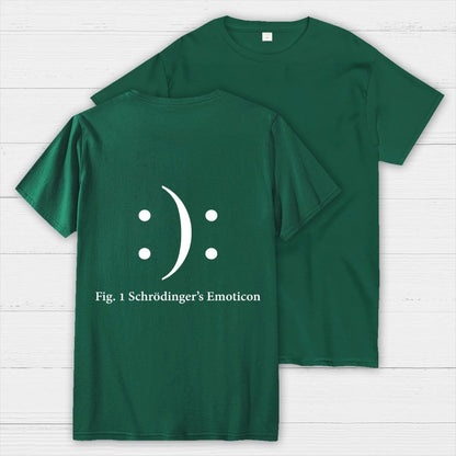 Schrodinger's Emoticon Front And Back Printing Geek T-Shirt