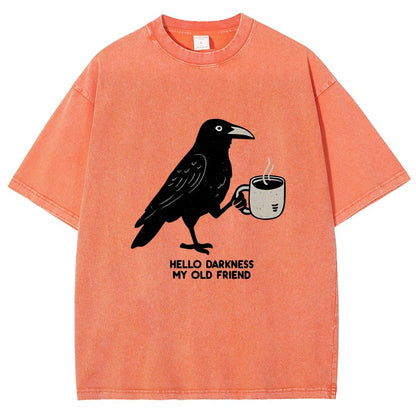 Raven Crow Coffee Vintage Distressed T-shirt
