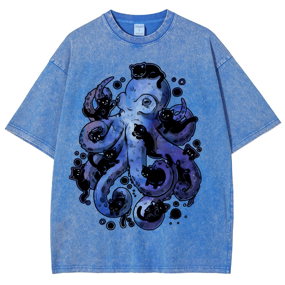 Octopurr Vintage Distressed T-shirt