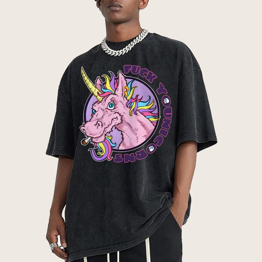 The FUCK YOUnicorns Vintage Distressed T-shirt